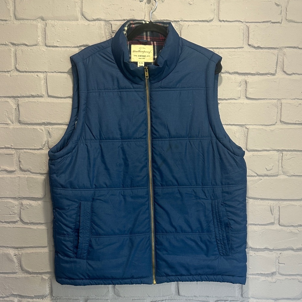 NWOT Vintage Weatherproof Navy Puffer Vest size XL